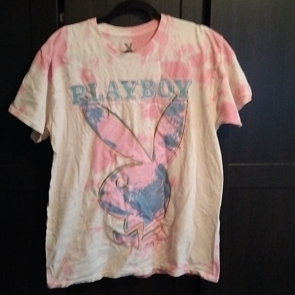 Vintage PLAYBOY Tie-Dye 100% Cotton T-Shirt - Large